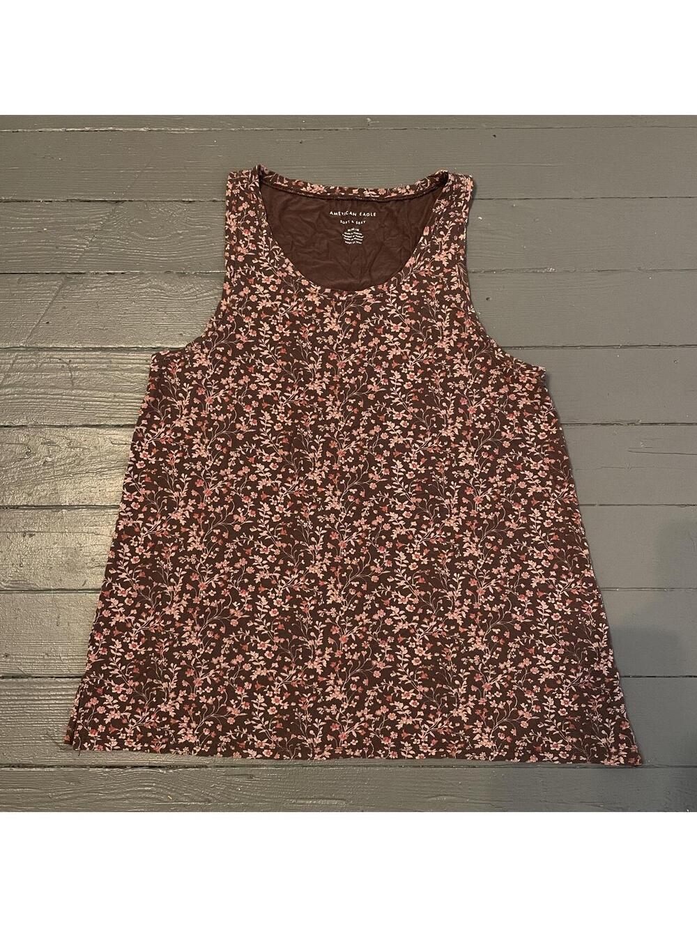 American Eagle Women's Brown and Pink Vests-tanks-cami